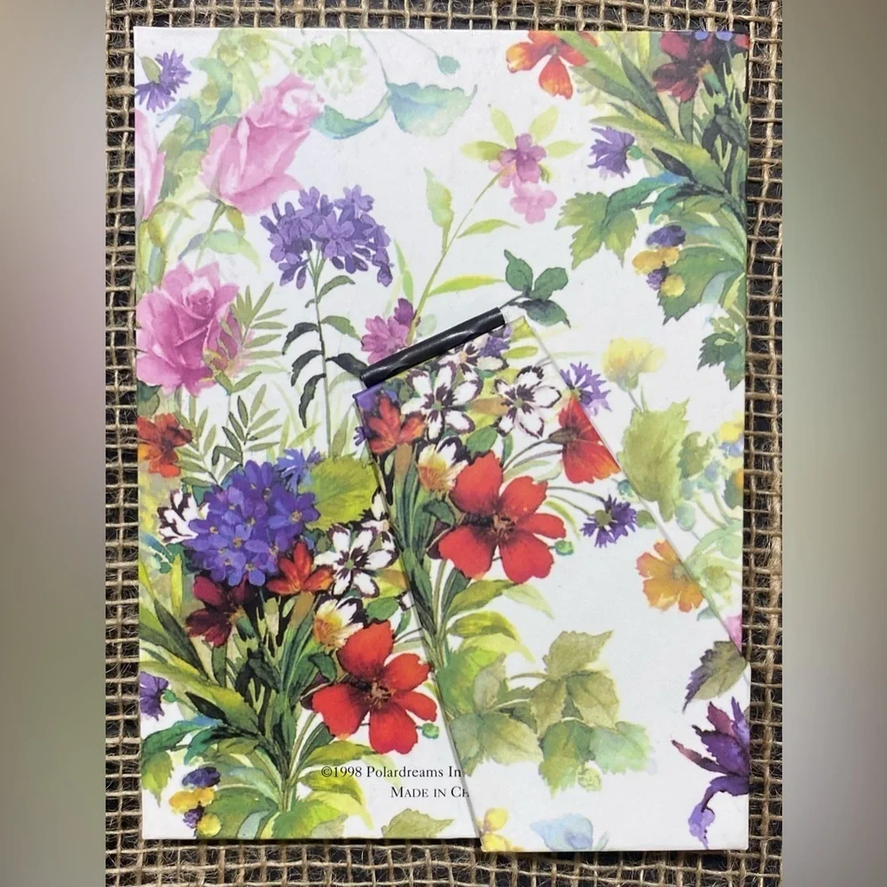 Picture Frame Floral Paper Print Holds 3.5”X5” 1998 Polardreams International